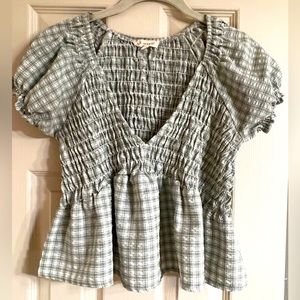 Adorable LA Hearts smocked eyelet babydoll top